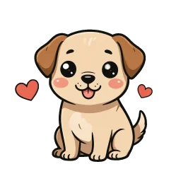Perrito con corazones